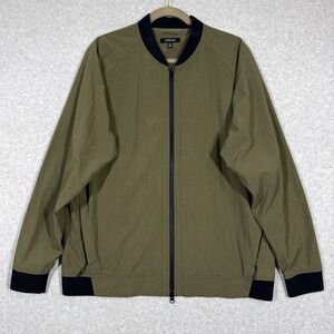 Huckberry Proof Jacket Mens‎ XL Duffel Bomber Jacket Olive Green Nylon Full Zip
